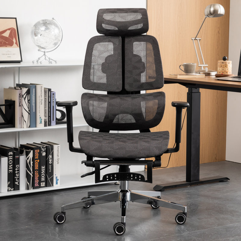 Michaelena Ergonomic Dual Backrest Office Chair With Footrest Adjustable Seat Depth And Adaptive Lumbar Support